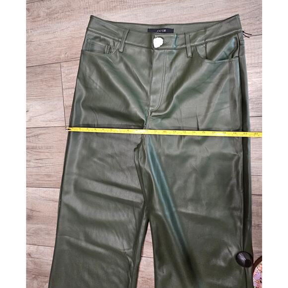 Joe's Faux Leather Wide Leg Ankle Pants Women's Hunter Green Size 34 x 28 NEW - Picture 8 of 10